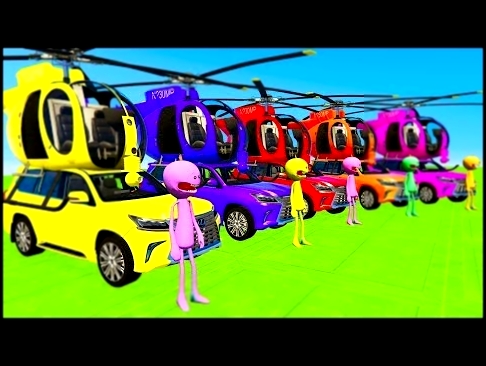 Цветные Джипы Машинки и Вертолеты Мультики про Цветные Машинки Для Детей Учим Цвета и Цифры 