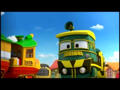 Мультфильм для детей про паровозики  Роботы поезда  Ремонт часов на башне  трансформеры 