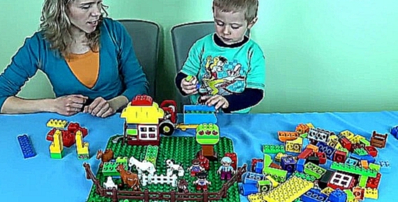 Музыкальный видеоклип Развивающее видео Lego трактор и ферма с животными - детский канал Носики Курносики 