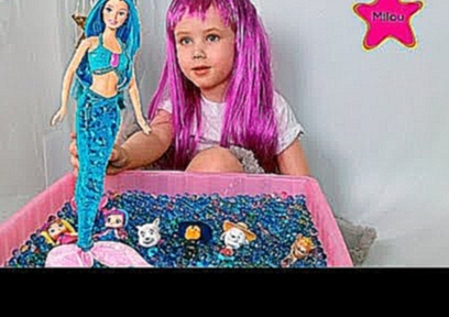 Барби русалка потерялась! Рыбалка челлендж в орбизах с Милу. Barbie Mermaid in orbeez. 