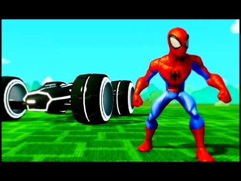 Человек Паук гонки с Героями мультика Тачки машинки в мире Дисней. Spider-Man & Disney Pixar Cars 